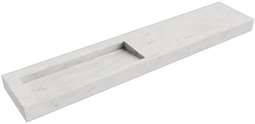 AVON Opalo vrijhangende wastafel 231cm. Positie wasbak Links rand 12cm. 