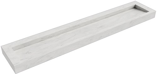 AVON Opalo vrijhangende wastafel 240cm. Positie wasbak Midden rand 12cm. 