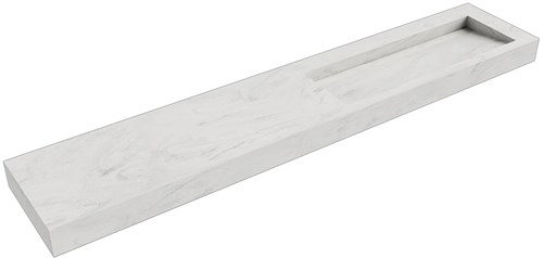 AVON Opalo vrijhangende wastafel 241cm. Positie wasbak Rechts rand 12cm. 