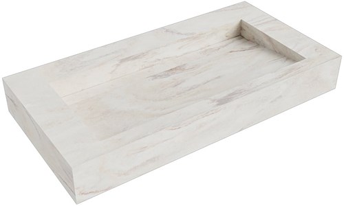 AVON Ostra vrijhangende wastafel 90cm. Positie wasbak Midden rand 12cm. 