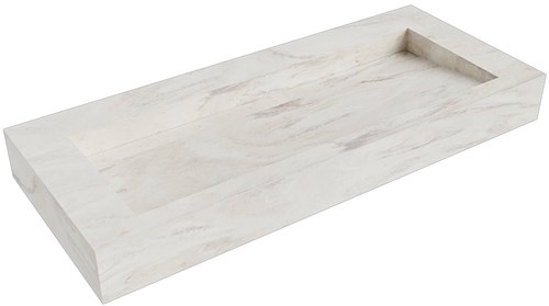 AVON Ostra vrijhangende wastafel 110cm. Positie wasbak Midden rand 12cm. 