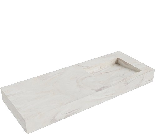 AVON Ostra vrijhangende wastafel 120cm. Positie wasbak Rechts rand 12cm. 