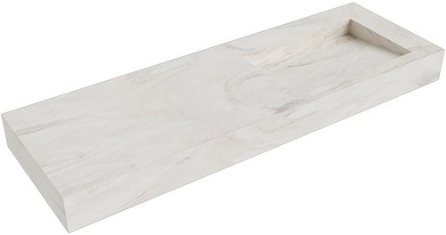 AVON Ostra vrijhangende wastafel 140cm. Positie wasbak Rechts rand 12cm. 