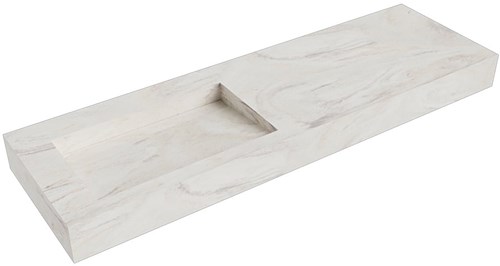 AVON Ostra vrijhangende wastafel 151cm. Positie wasbak Links rand 12cm. 