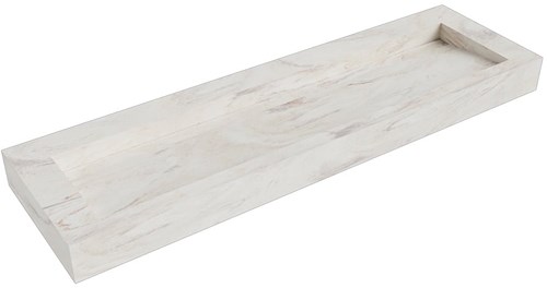 AVON Ostra vrijhangende wastafel 160cm. Positie wasbak Midden rand 12cm. 