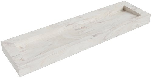 AVON Ostra vrijhangende wastafel 170cm. Positie wasbak Midden rand 12cm. 