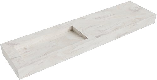 AVON Ostra vrijhangende wastafel 181cm. Positie wasbak Links rand 12cm. 