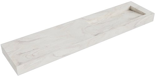 AVON Ostra vrijhangende wastafel 200cm. Positie wasbak Rechts rand 12cm. 