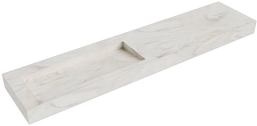 AVON Ostra vrijhangende wastafel 210cm. Positie wasbak Links rand 12cm. 