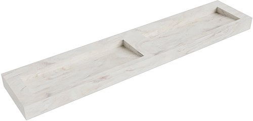 AVON Ostra vrijhangende wastafel 231cm. Positie wasbak Dubbel rand 12cm. 