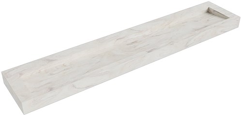 AVON Ostra vrijhangende wastafel 240cm. Positie wasbak Midden rand 12cm. 