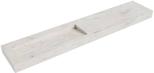 AVON Ostra vrijhangende wastafel 240cm. Positie wasbak Links rand 12cm. 