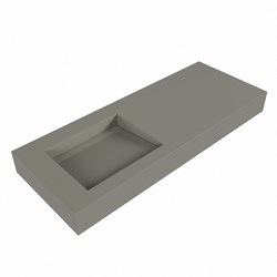 AVON Smoke Lavabo sospeso à parete solid surface 120cm. Posizione lavabo Links bordo 12cm.