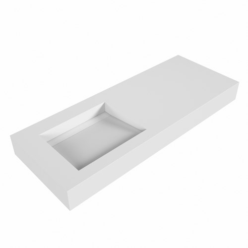 AVON Talc Lavabo sospeso à parete solid surface 120cm. Posizione lavabo Links bordo 12cm.
