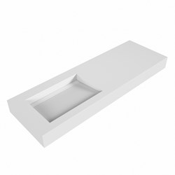 AVON Talc Lavabo sospeso à parete solid surface 140cm. Posizione lavabo Links bordo 12cm.