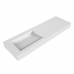 AVON Talc Lavabo sospeso à parete solid surface 151cm. Posizione lavabo Links bordo 12cm.