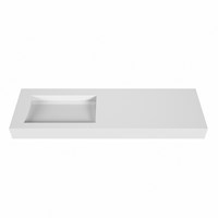 AVON Talc Lavabo suspendido de solid surface 150cm. Posición del fregadero Izquierda borde de 12cm de alto.-2