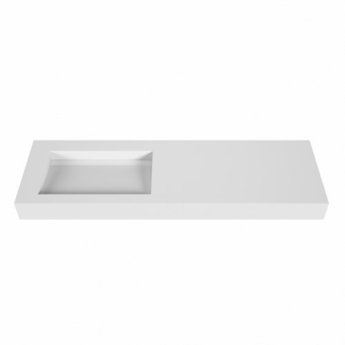 AVON Talc Lavabo sospeso à parete solid surface 150cm. Posizione lavabo Links bordo 12cm.-2