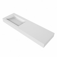 AVON Talc Lavabo sospeso à parete solid surface 150cm. Posizione lavabo Links bordo 12cm.-3
