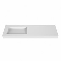 AVON Talc vrijhangende solid surface wastafel 161cm. Positie wasbak Links rand 12cm hoog.-2