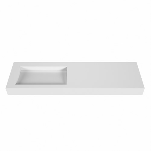 AVON Talc Lavabo sospeso à parete solid surface 161cm. Posizione lavabo Links bordo 12cm.-2
