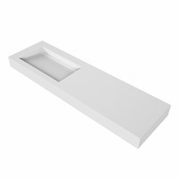 AVON Talc vrijhangende solid surface wastafel 161cm. Positie wasbak Links rand 12cm hoog.-3