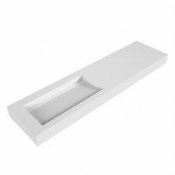 AVON Talc Lavabo sospeso à parete solid surface 181cm. Posizione lavabo Links bordo 12cm.