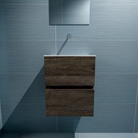 ADA 40cm toiletmeubel dark brown. LEX wastafel talc positie midden. Zonder kraangat-3