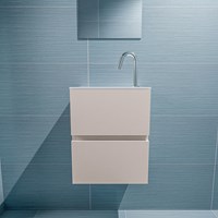 ADA 40cm mobile lavabo Linen. Lavabo LEX Talc posizione Sinistra 1 foro per rubinetto.-3
