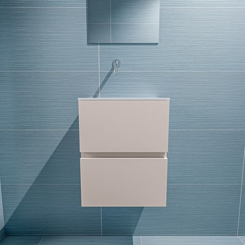 ADA 40cm toiletmeubel linen. LEX wastafel talc positie links. Zonder kraangat-3
