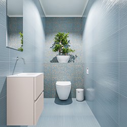 ADA 40cm cloakroom vanity set Linen. Vanity top LEX Talc position Right without tab hole.