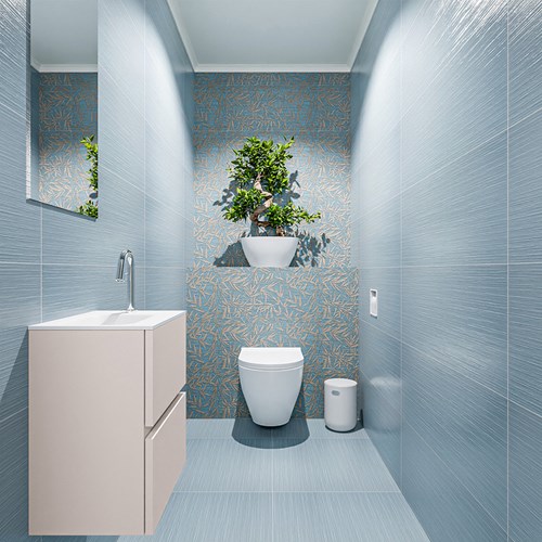 ADA 40cm mobile lavabo Linen. Lavabo LEX Talc posizione Sinistra 1 foro per rubinetto.