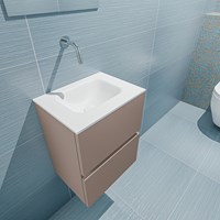 ADA 40cm mobile lavabo Smoke. Lavabo LEX Talc posizione Centro senza foro per il rubinetto.-2