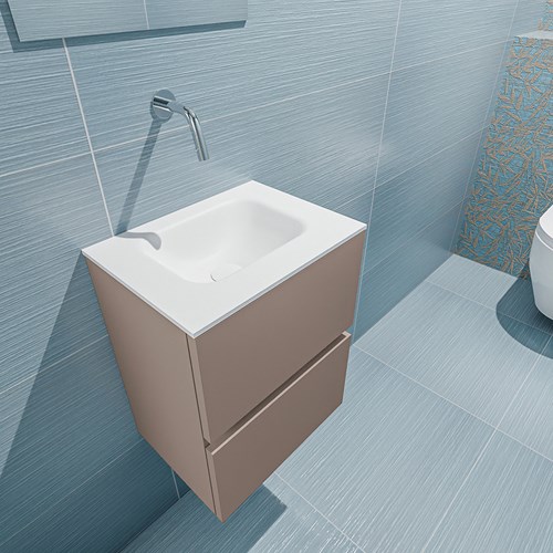 ADA 40cm toiletmeubel smoke. LEX wastafel talc positie midden. Zonder kraangat-2