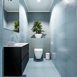 ADA 80cm toiletmeubel urban. LEX wastafel talc positie midden. Zonder kraangat