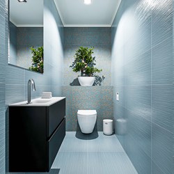 ADA 80cm toiletmeubel urban. LEX wastafel talc positie links. Met 1 kraangat