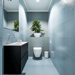 ADA 80cm toiletmeubel urban. LEX wastafel talc positie links. Zonder kraangat