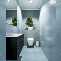 ADA 100cm toiletmeubel urban. LEX wastafel talc positie rechts. Met 1 kraangat