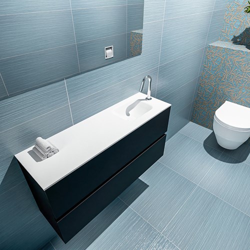ADA 100cm toiletmeubel urban. LEX wastafel talc positie rechts. Met 1 kraangat-2
