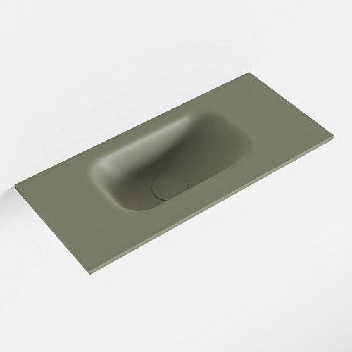 EDEN Army solid surface inleg wastafel voor toiletmeubel 50cm. Positie wasbak links