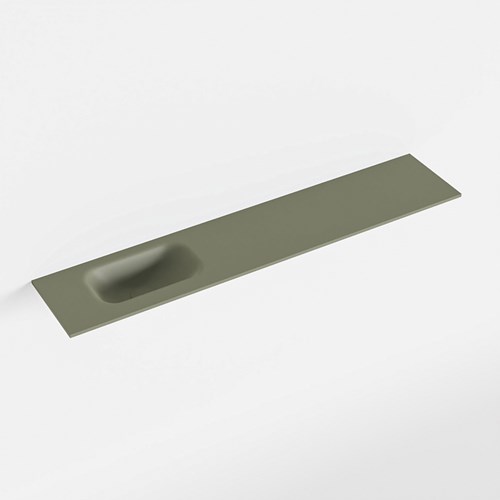 EDEN Army solid surface inleg wastafel voor toiletmeubel 110cm. Positie wasbak links