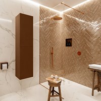 BEAM 160cm bathroom column color Rust with 2 doors.