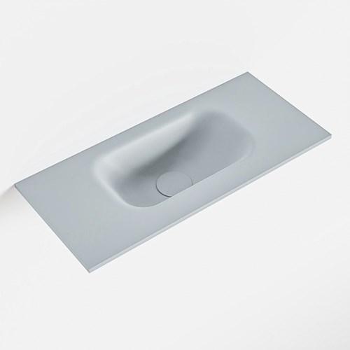 EDEN Clay solid surface inleg wastafel voor toiletmeubel 50cm. Positie wasbak midden