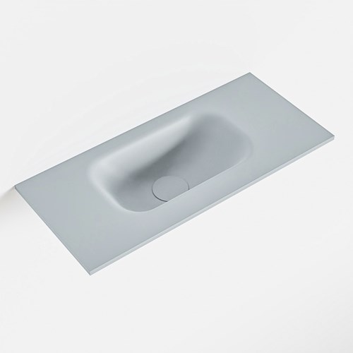 EDEN Clay solid surface inleg wastafel voor toiletmeubel 50cm. Positie wasbak links