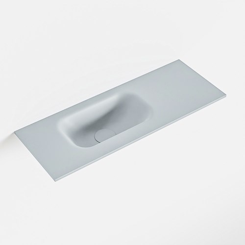 EDEN Clay solid surface inleg wastafel voor toiletmeubel 60cm. Positie wasbak links