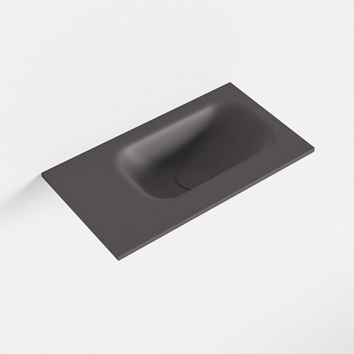 EDEN Dark Grey solid surface inleg wastafel voor toiletmeubel 40cm. Positie wasbak rechts