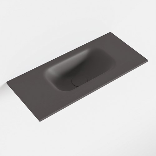 EDEN Dark Grey solid surface inleg wastafel voor toiletmeubel 50cm. Positie wasbak rechts