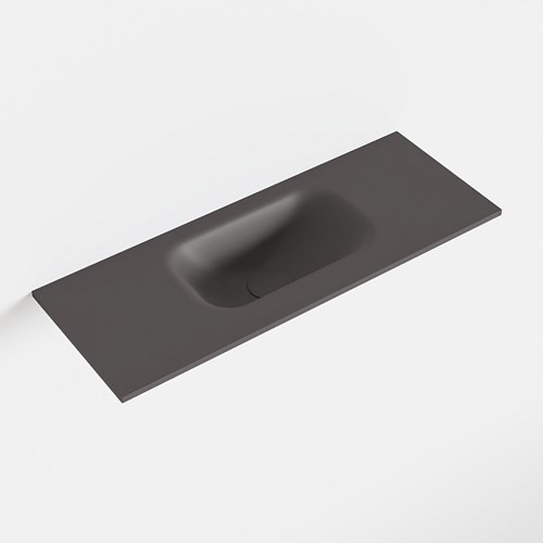 EDEN Dark Grey solid surface inleg wastafel voor toiletmeubel 60cm. Positie wasbak midden