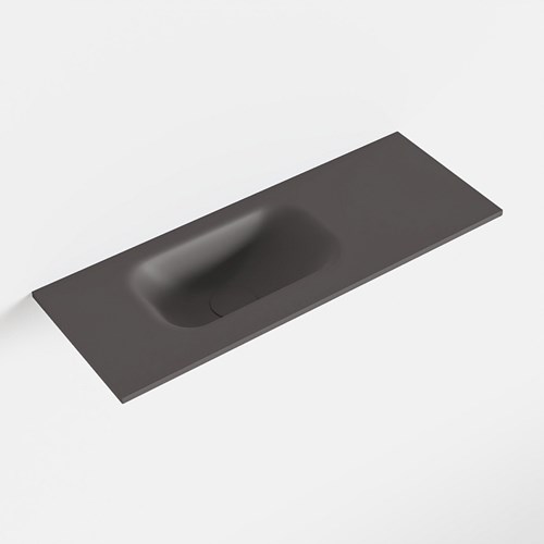 EDEN Dark Grey solid surface inleg wastafel voor toiletmeubel 60cm. Positie wasbak links