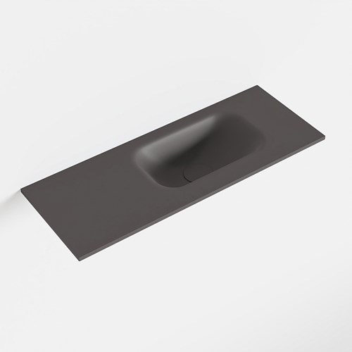 EDEN Dark Grey solid surface inleg wastafel voor toiletmeubel 60cm. Positie wasbak rechts